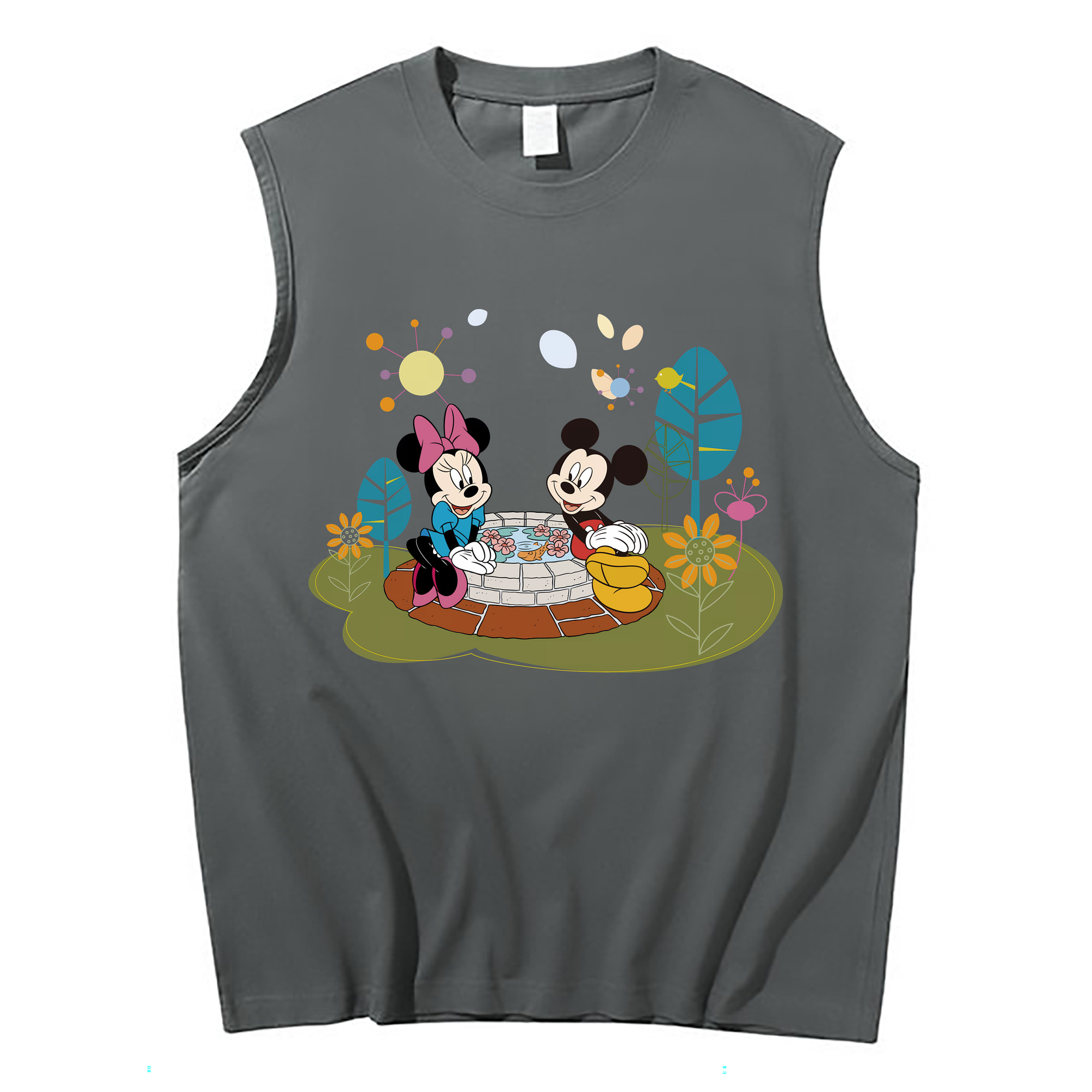 （画像用） ミッキーマウス Mickey Mouse コットン100％タンクトップ（フロントプリント）